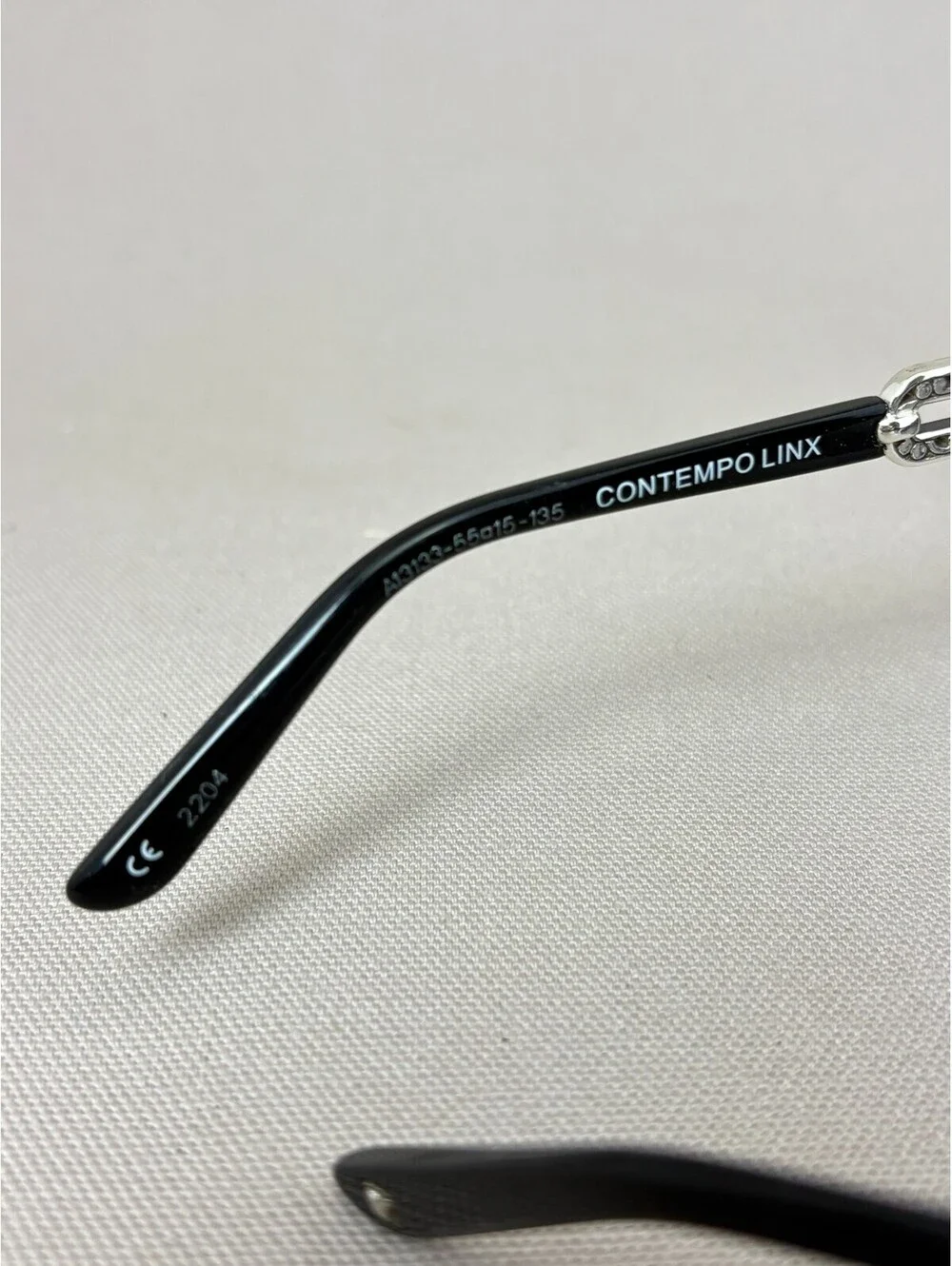 Brighton Contempo Linx Sunglasses Black Silver Chain Link Cat Eye Shades A13133